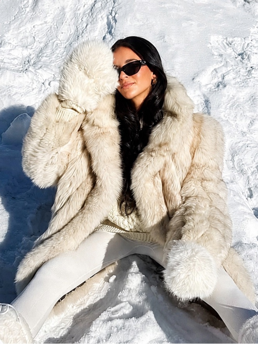 VIRAL NEW ZARA LUXURY COLLECTION FAUX FUR COAT shoulder pad SIZE XS